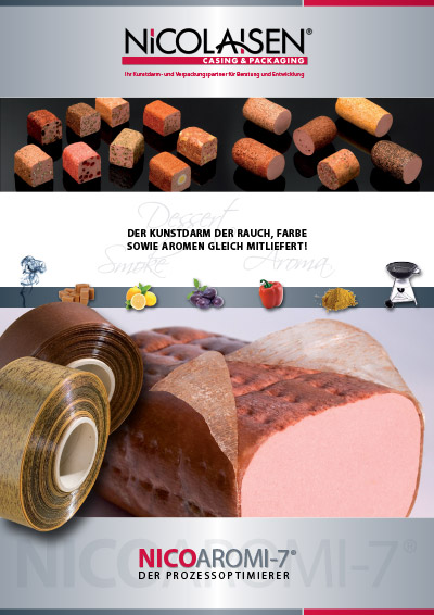 Produktflyer Prozessoptimierer NicoAromi-7 Nicolaisen Casing & Packaging GmbH